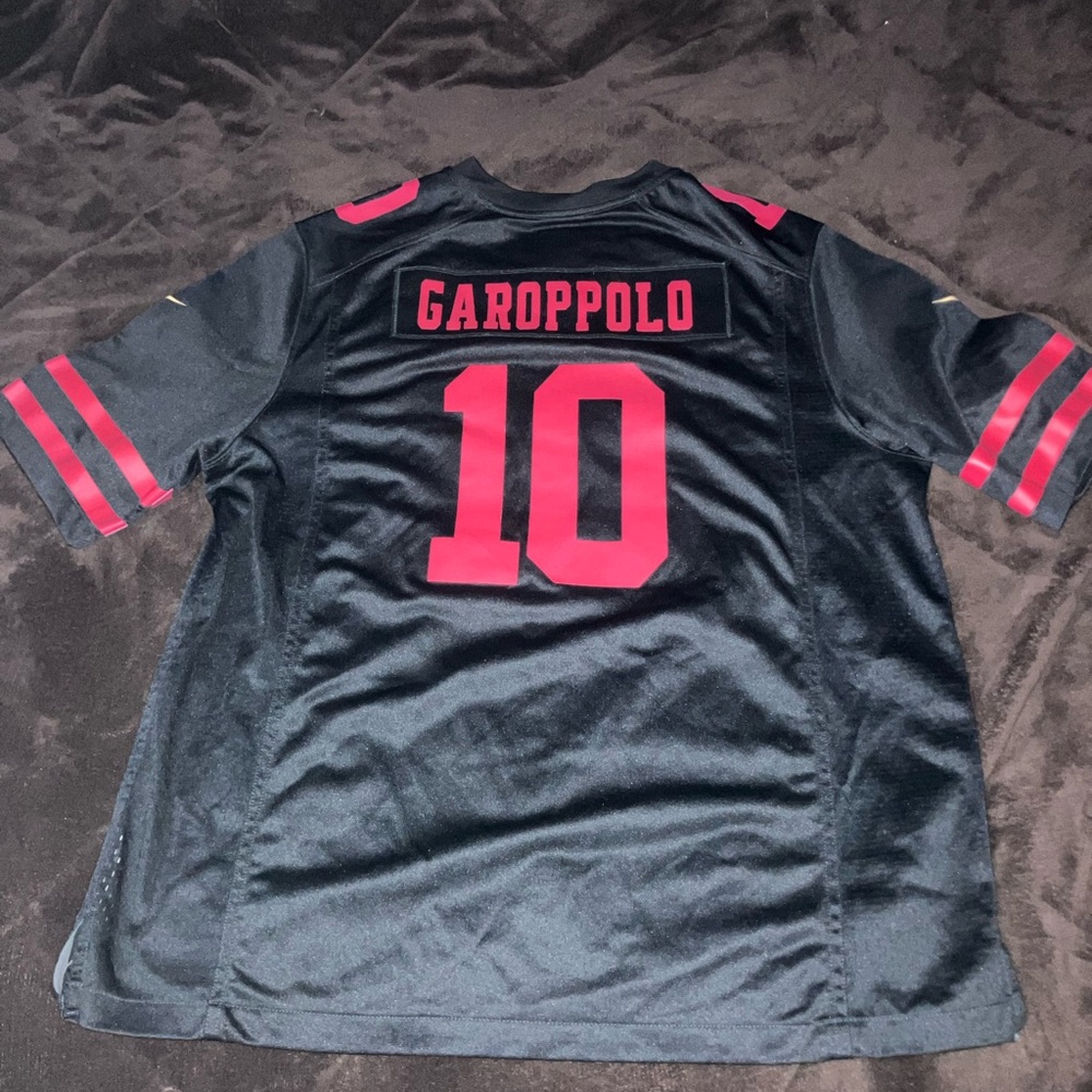 Men's Black and Red Football Jersey garopollo forty niners 49s xl jersey.